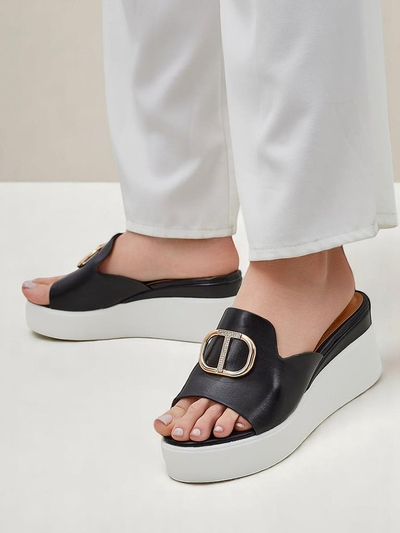 Royalfashion ženski natikači z visokim klinastim podplatom Daffin