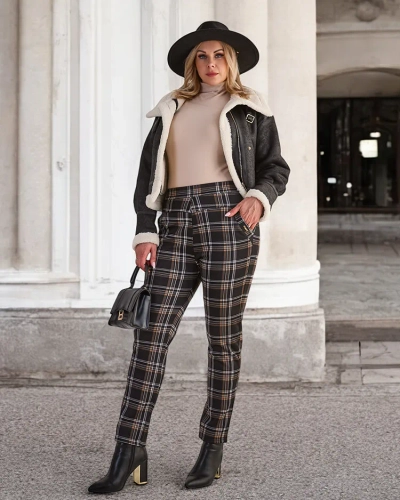 Royalfashion Segrete ženske hlače tegging PLUS SIZE