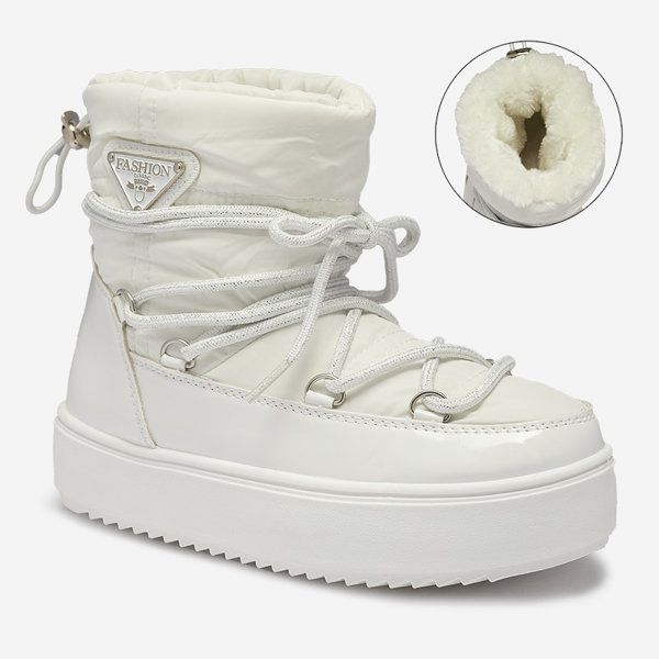Royalfashion Białe dziecięce wsuwane buty a'la śniegowce Asifa