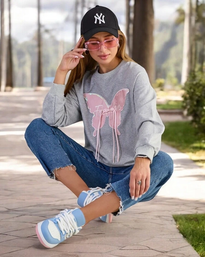 Royalfashion Ženska bombažna majica s tankim potiskom