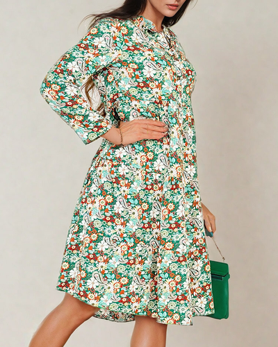 Royalfashion Ženska midi vzorčasta obleka