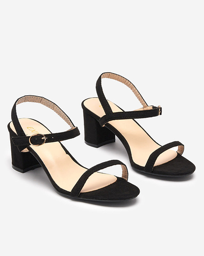 Royalfashion Sandały damskie na słupku w kolorze czarnym Usopi