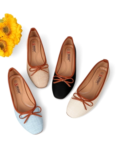 Royalfashion Ženska balerinka s bleščicami in pentljo Aramie