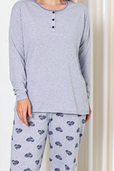 Royalfashion Ženski pamučni pidžama set VELIČINA PLUS