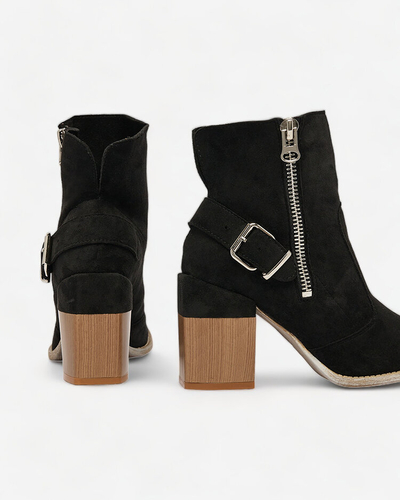 Royalfashion Črni ženski škornji z visoko peto Acimra