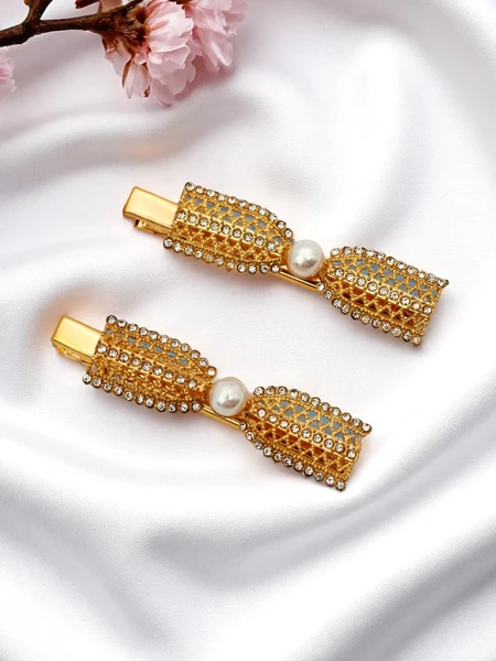 Royalfashion Lasni okrasek z bleščicami v obliki pentelj Bow Sparkle