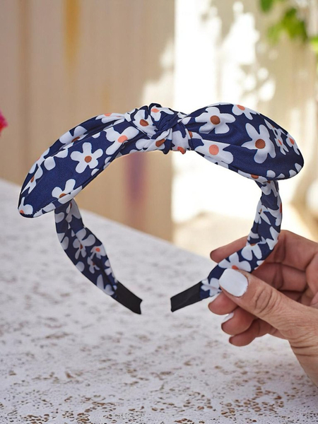 Royalfashion Naglavni trak z mašno v cvetličnem vzorcu Florinka