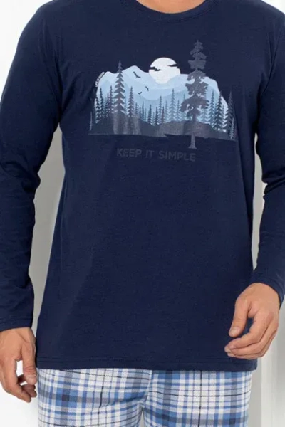 Royalfashion Moške flanelaste bombažne pižame