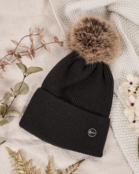 Royalfashion Zimska kapa za žene s pom pomom