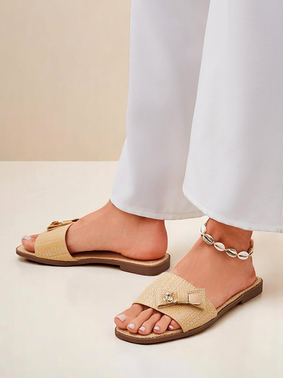 Royalfashion Ženske slamnate natikače Sandali Aurelia