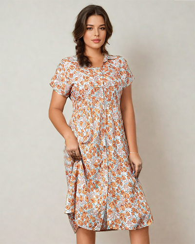 Royalfashion Ženska cvetlična midi obleka