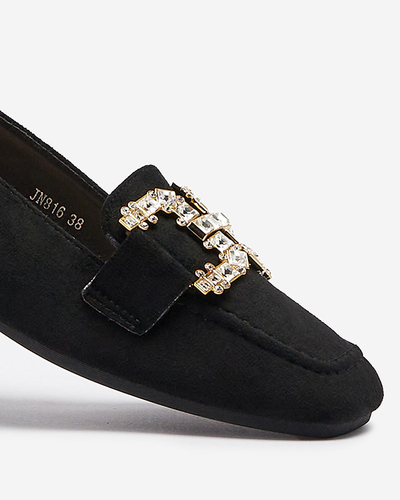 Royalfashion Czarne mokasyny damskie Jaorica