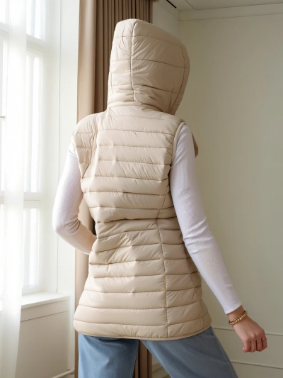 Royalfashion Ženska brezrokavnik s snemljivo kapuco