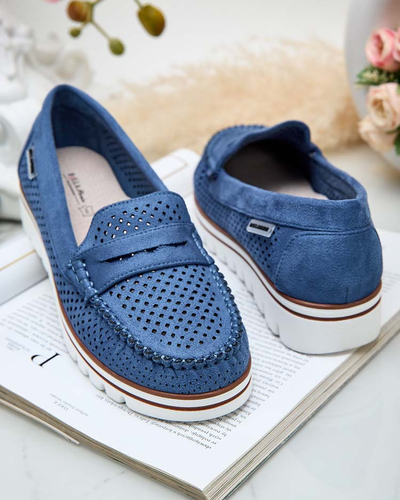 Royalfashion Azurni ženski mokasini Leteller