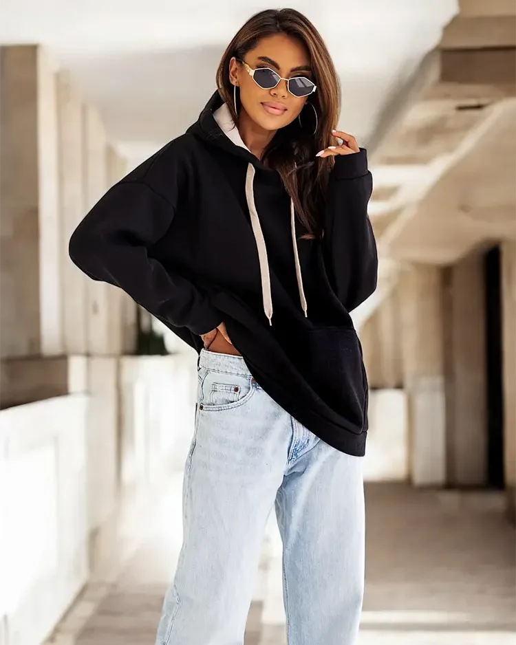 Royalfashion Ženska oversize jopa s kapuco