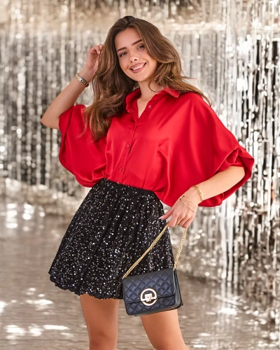 Royalfashion Kratka ženska krila s paillettes