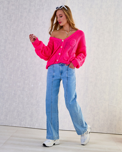 Royalfashion Ženski pleteni pulover z gumbi