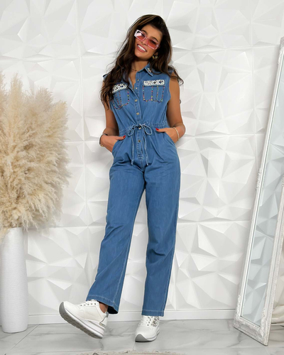 Royalfashion Ženska obleka s cirkoni in biseri