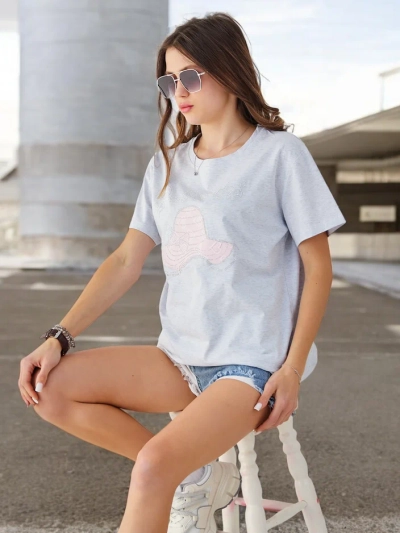 Royalfashion Ženska bombažna bluza s potiskom