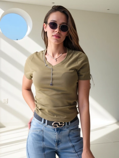 Royalfashion Ženski bombažni crop top