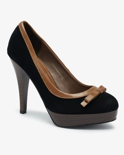 Royalfashion Czarne damskie czółenka na wysokiej szpilce Zistin