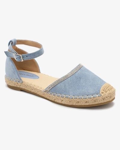 Royalfashion Damskie espadryle z cyrkoniami w kolorze niebieskim Rieta
