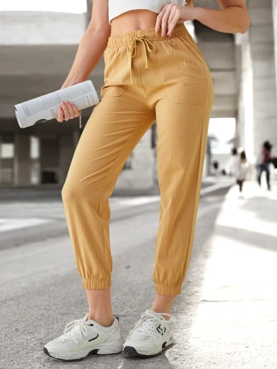 Pantaloni Elegante Dorico Camel - Modne Duge Hlače