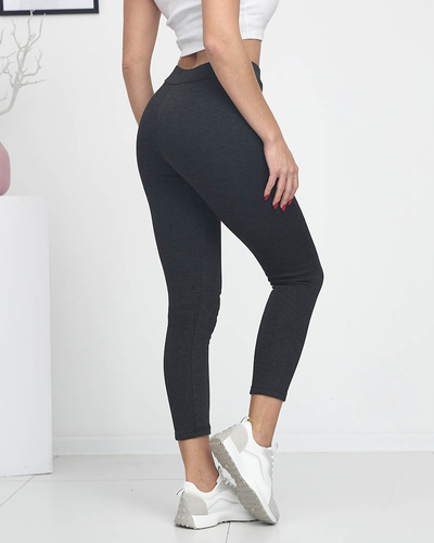 Royalfashion Ciemnoszare legginsy damskie z ociepleniem