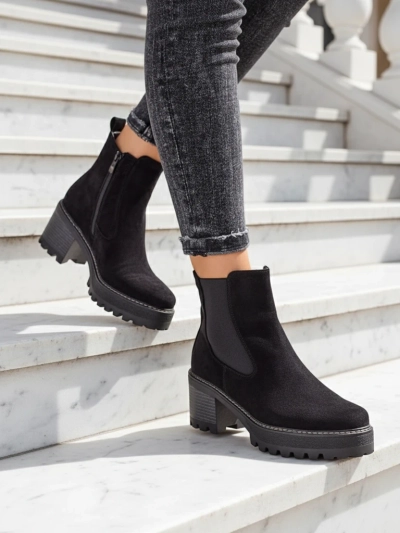 Royalfashion Eco-suede ženske gležnjače na potpetici Segori