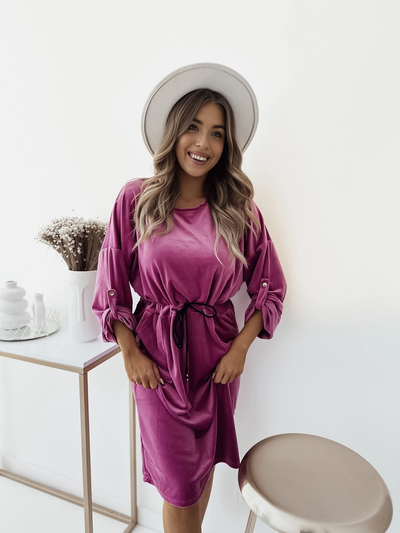 Royalfashion Ženska midi obleka v barvi fuksije