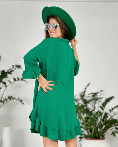 Royalfashion Ženska oversize obleka z volanom