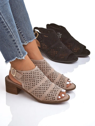 Royalfashion Ženski sandali s peto z zračnim vzorcem Elira