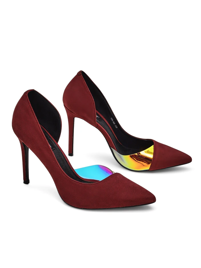 Royalfashion ženske čevlje s peto z mašnjo in holografskim vložkom Dremtru