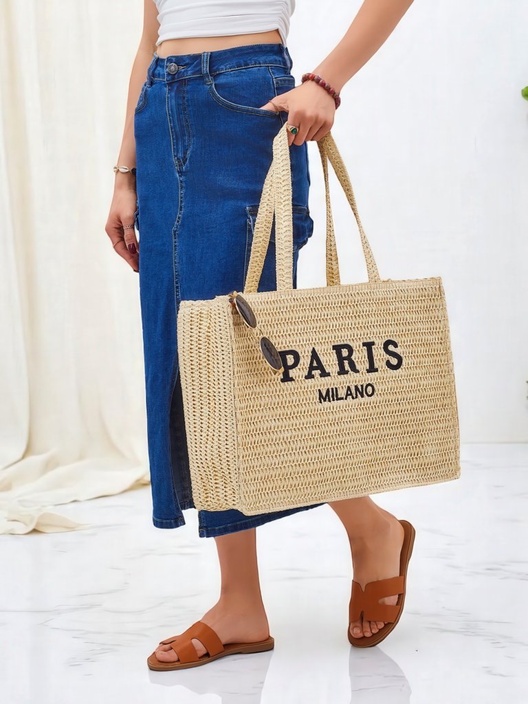 Royalfashion Velika ženska torba iz slame Paris Milano Velika