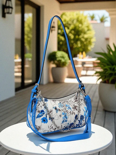 Royalfashion Mala ženska torbica iz eko usnja s cvetlicami Lily Bloom