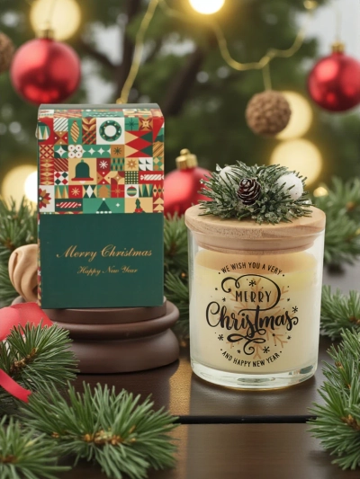 Božična dišeča sveča Merry Christmas Happy New Year