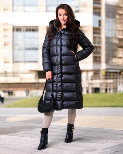 Royalfashion Črna ženska zimska bunda