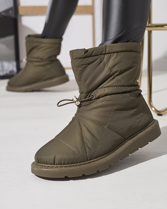 Royalfashion Ciemnozielone damskie ocieplane buty a'la śniegowce Kaliolen