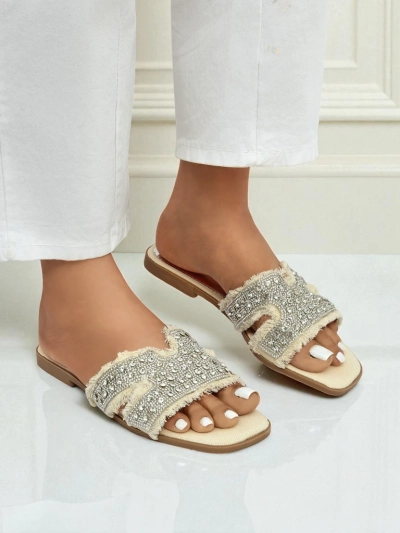 Royalfashion Ženski sandali z okrasnimi kamenčki CrystalEase