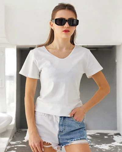 Royalfashion Ženska bombažna majica s čipko na hrbtu