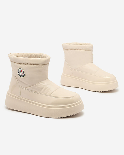 Royalfashion Ženski snežni škornji v krem barvi Ademra