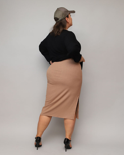 Royalfashion Priložnostni ženski komplet v črni in rjavi barvi