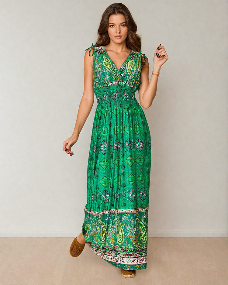 Royalfashion Ženska midi obleka s potiskom