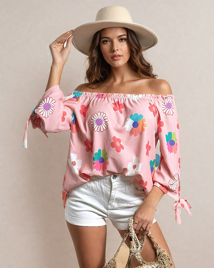 Royalfashion Ženska bluza a'la Španska cvetlična bluza