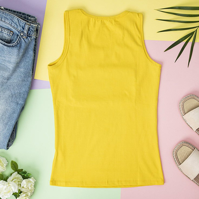 Royalfashion Żółty damski top z cyrkoniami