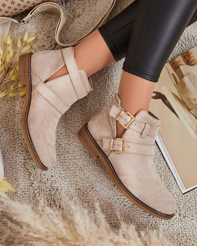 Royalfashion Ženski škornji Geronsa z izrezom