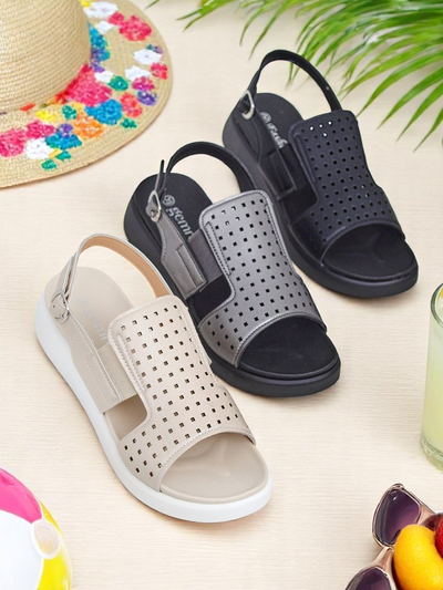 Royalfashion Sandalias de mujer con suela gruesa BreezyStep