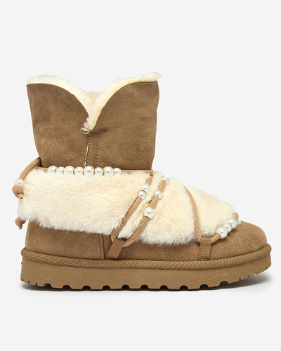 Royalfashion Ženski snežni škornji z biseri Cuvilav