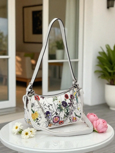Royalfashion Mala ženska torbica iz eko usnja s cvetovi Lily Bloom