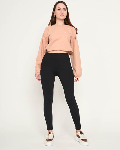 Czarne damskie legginsy - Odzież